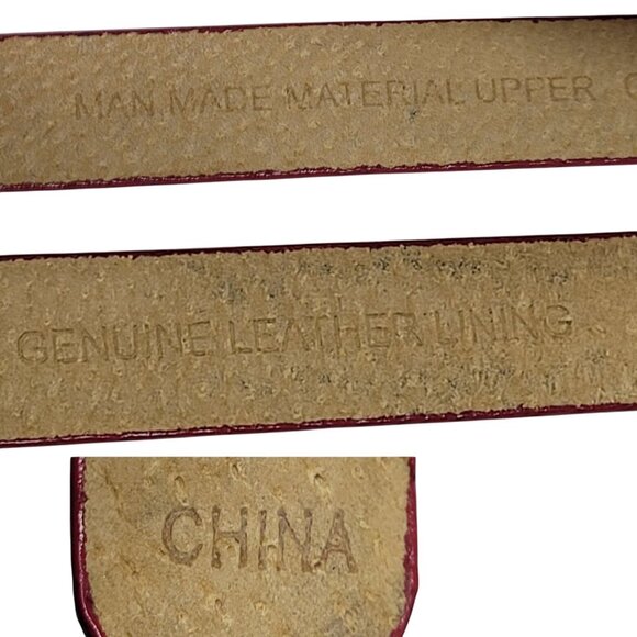 Vtg 80s Red Snake Python Embossed Skinny Leather Cincher Belt Sz XL Accessory - Picture 3 of 10